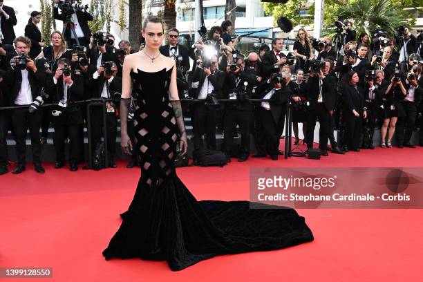 Cara Delevingne attends the 75th Anniversary celebration screening of "The Innocent " during the 75th annual Cannes film festival at Palais des...