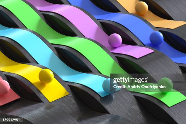 abstract multicolored wave pattern - rollup photos et images de collection