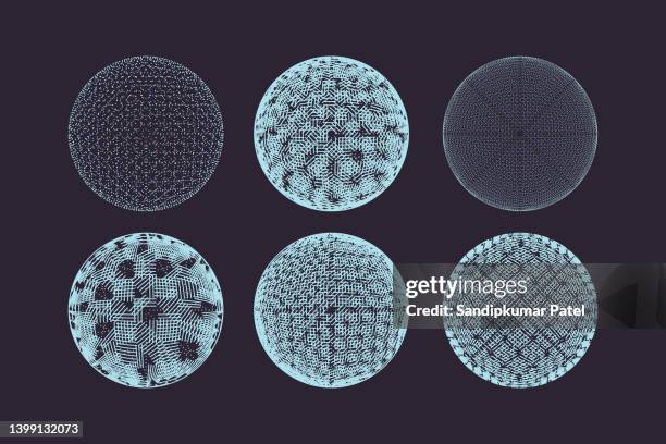 3d sphere. global digital connections. technology concept. - wireframe globe stock illustrations