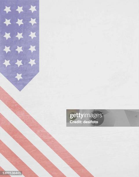 a soft pastel abstract vertical vector background of usa flag on transparent wooden effect faded  paper - grunge stars and stripes stock illustrations