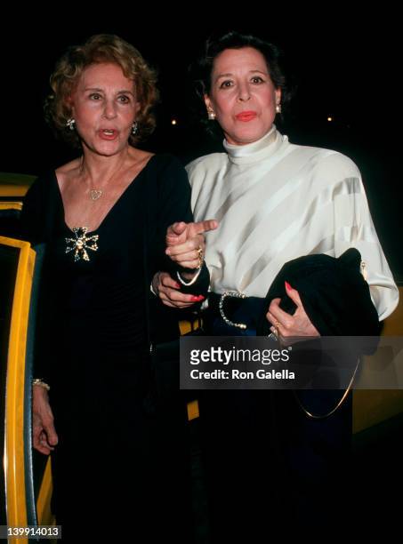 Arlene Francis and Kitty Carlisle Hart at the Birthday Party for Lady Slim Keith, Mortimer's Restaurant, New York City.