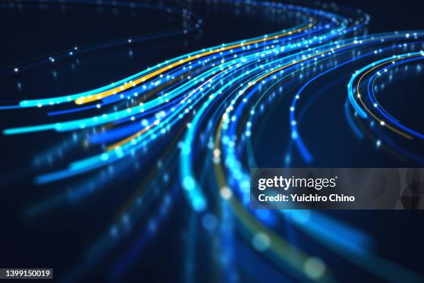 abstract network and data speed - channel photos et images de collection