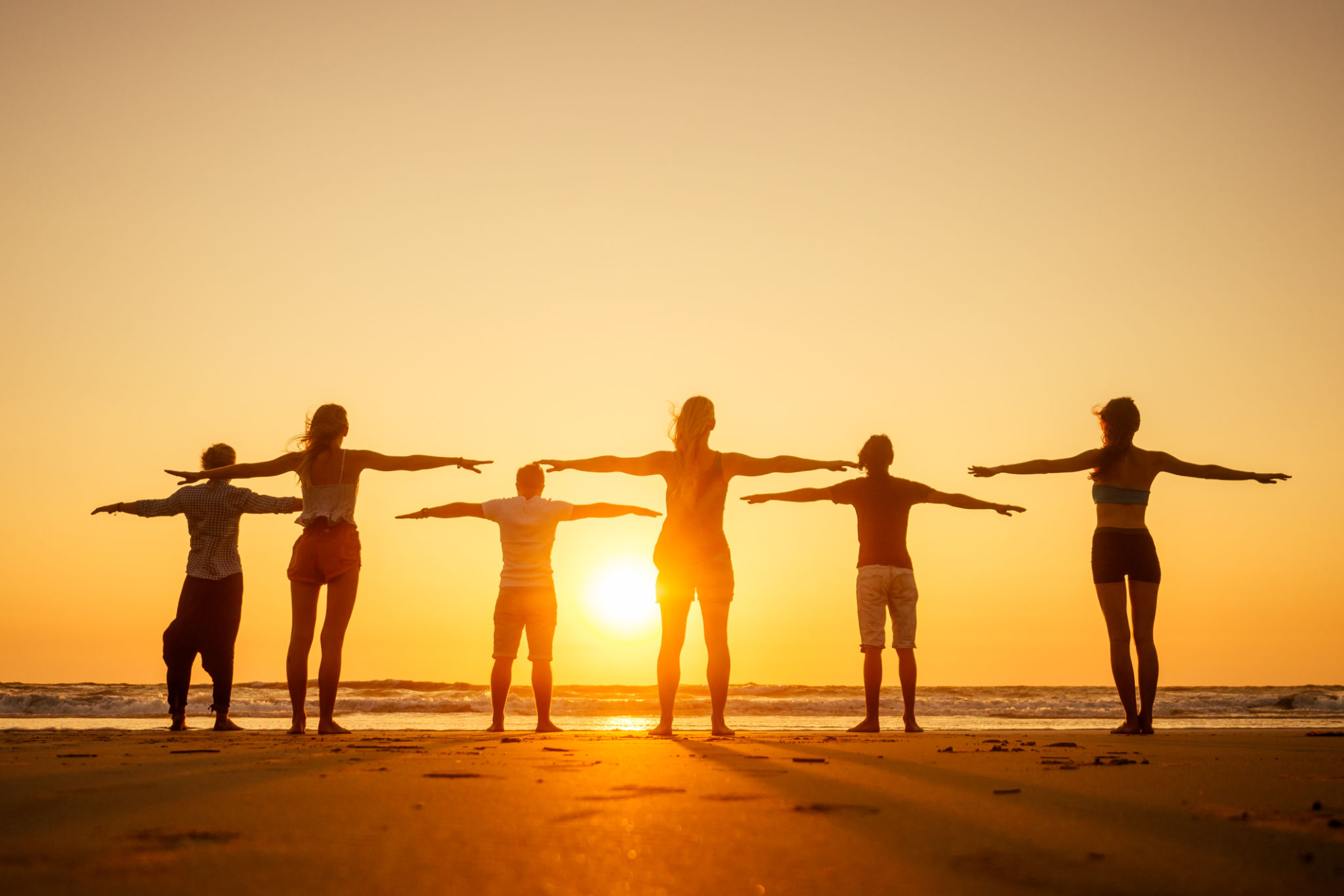 yoga class beach