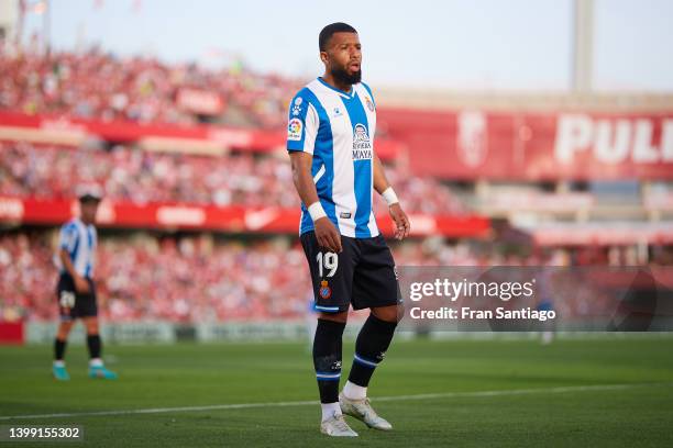 Tonny Vilhena of RCD Espanyol looks on during the LaLiga Santander match between Granada CF and RCD Espanyol at Nuevo Estadio de Los Carmenes on May...