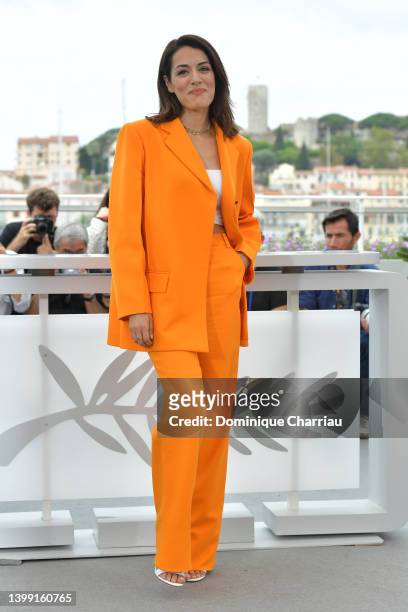 Sofia Essaidi attends the photocall for "Nostalgia" during the 75th annual Cannes film festival at Palais des Festivals on May 25, 2022 in Cannes,...