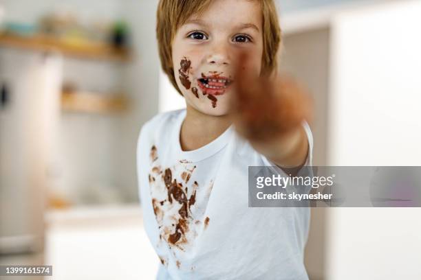 let me put a bit of chocolate on you! - chocolate spread stock pictures, royalty-free photos & images