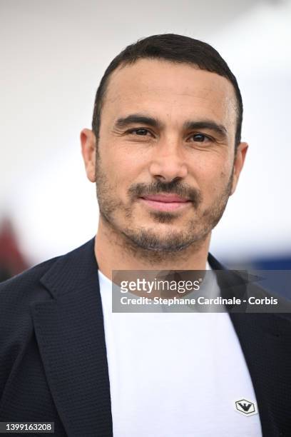 Francesco Di Leva attends the photocall for "Nostalgia" during the 75th annual Cannes film festival at Palais des Festivals on May 25, 2022 in...