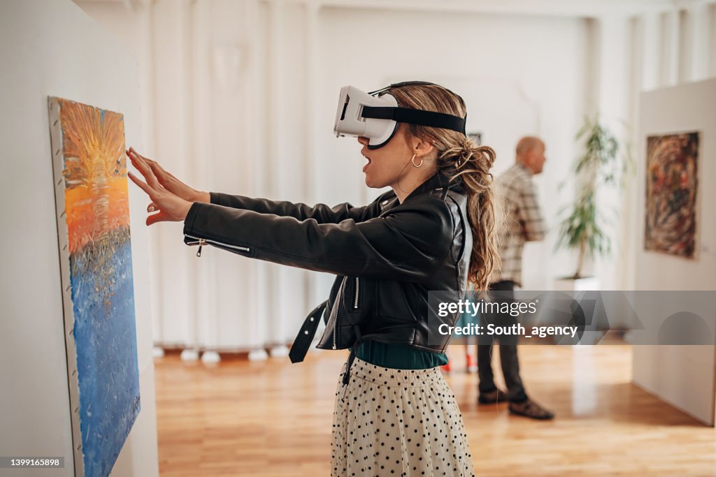 VR experience in art gallery