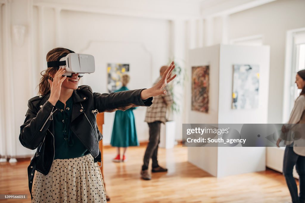 VR experience in art gallery