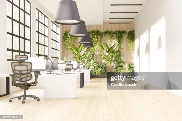 interni moderni per uffici in rendering 3d - white lamp foto e immagini stock