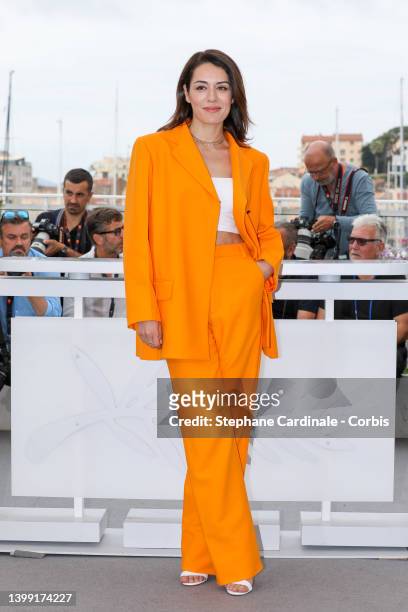 Sofia Essaidi attends the photocall for "Nostalgia" during the 75th annual Cannes film festival at Palais des Festivals on May 25, 2022 in Cannes,...