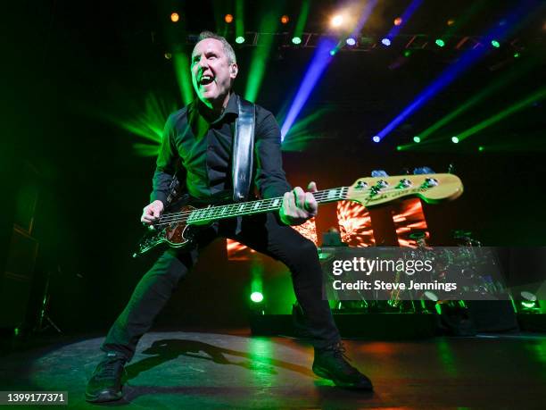 Andy McClusky of Orchestral Manoeuvres In The Dark performs at Fox Theater on May 24, 2022 in Oakland, California.