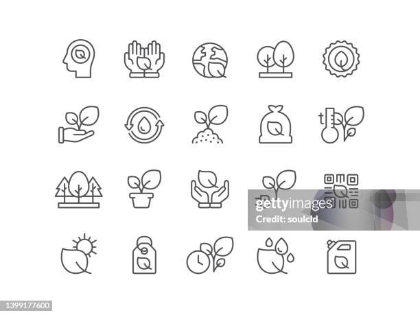 eco friendly icons - bush icon stock illustrations