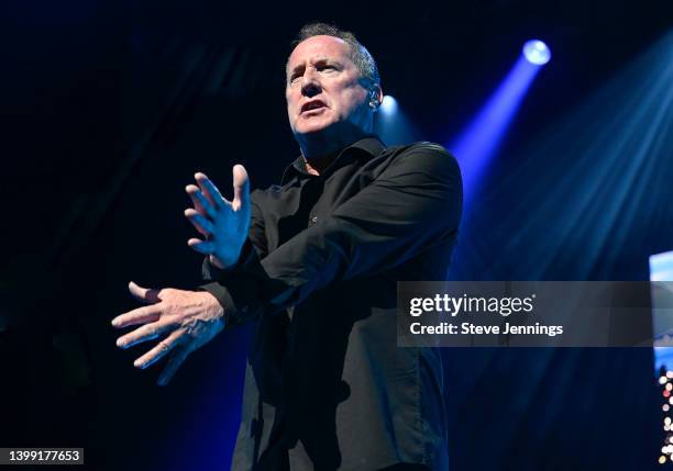 Andy McClusky of Orchestral Manoeuvres In The Dark performs at Fox Theater on May 24, 2022 in Oakland, California.