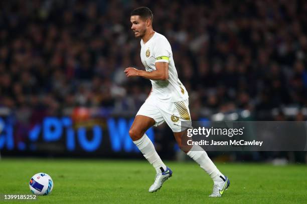 Jack Rodwell of the All Stars controls the ball during the match between FC Barcelona and the A-League All Stars at Accor Stadium on May 25, 2022 in...