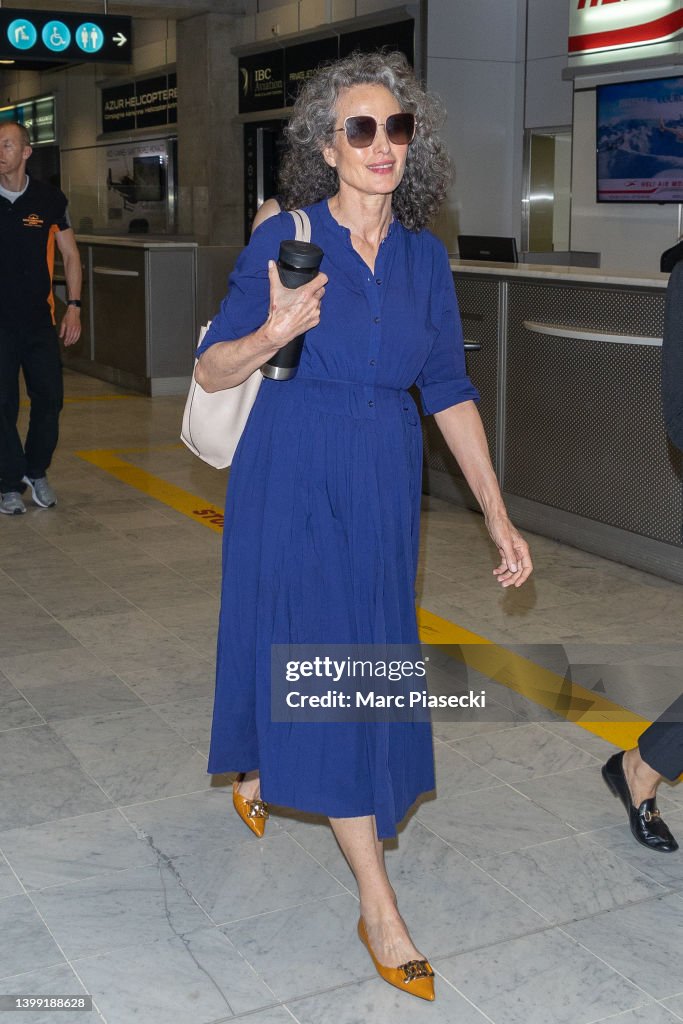 Celebrity Sightings At Nice Airport - The 75th Annual Cannes Film Festival