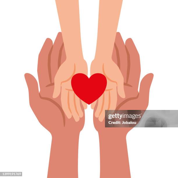 child hands in adult hands holding love - forgiveness 幅插畫檔、美工圖案、卡通及圖標