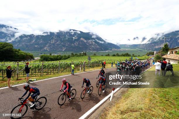 General view of Richard Carapaz of Ecuador pink leader jersey, Nicolas Jonathan Castroviejo of Spain, Ben Swift of United Kingdom and Salvatore...