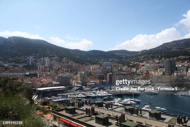 General view of the harbour during previews ahead of Round 5:Monte Carlo of the Formula 2 Championship at Circuit de Monaco on May 25, 2022 in...