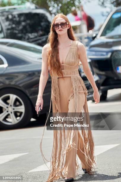 Larsen Thompson is seen during the 75th annual Cannes film festival on May 25, 2022 in Cannes, France.
