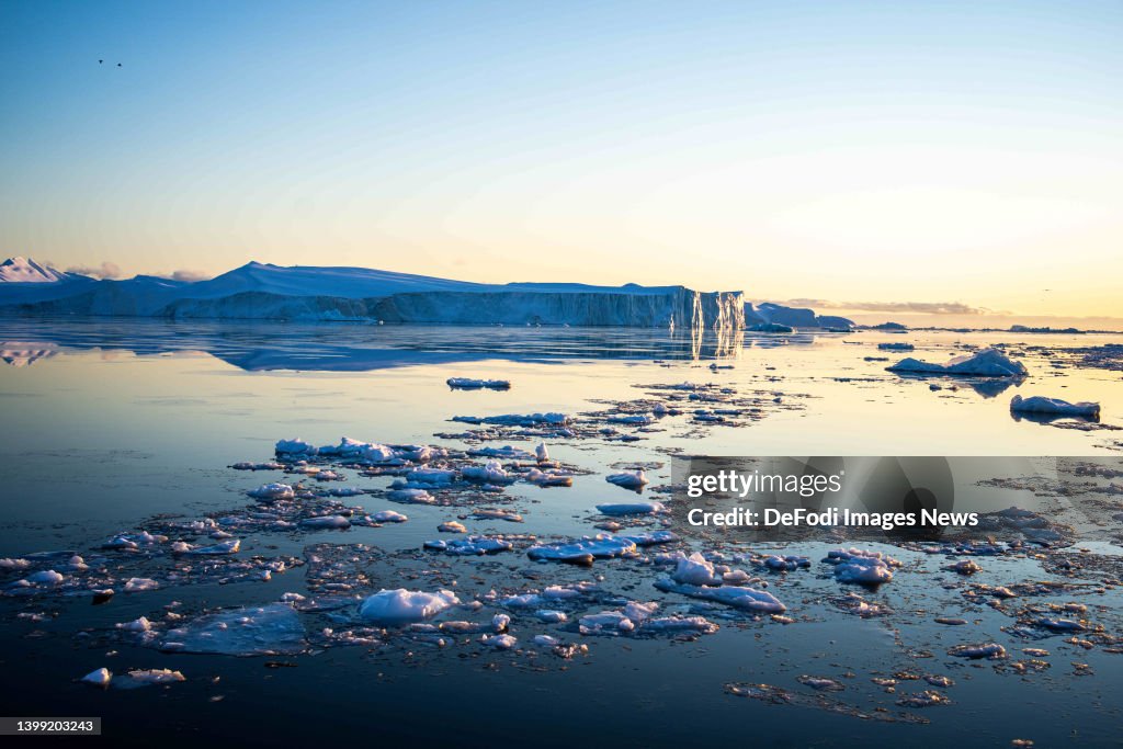 Icebergs affected by climate change in Greenland