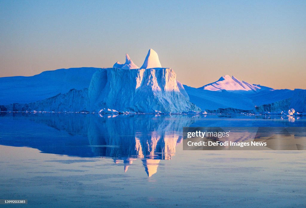 Icebergs affected by climate change in Greenland
