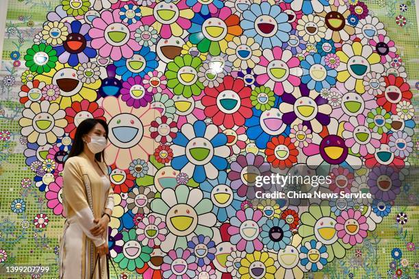 People visit the Art Basel Hong Kong 2022 at Hong Kong Convention and Exhibition Center on May 25, 2022 in Hong Kong, China.