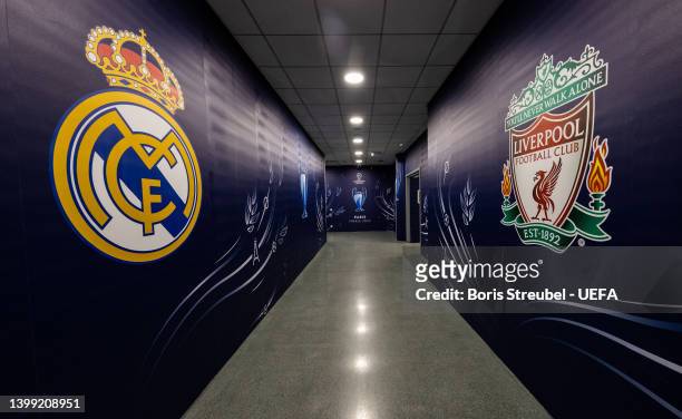 General view at Stade de France ahead of the UEFA Champions League final match between Liverpool FC and Real Madrid at Stade de France on May 25,...