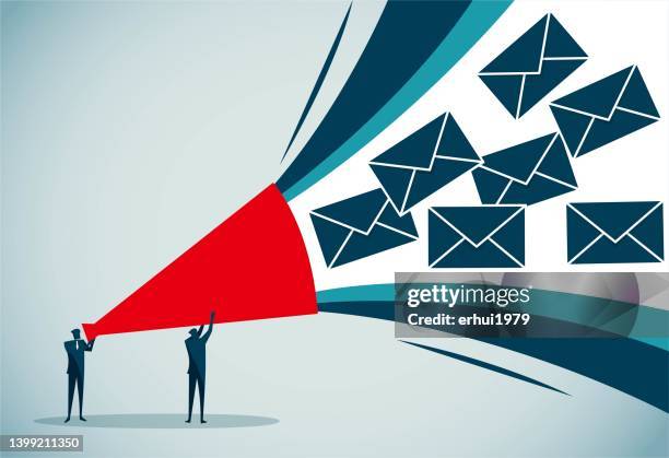 use loudspeakers to convey information - postman stock illustrations