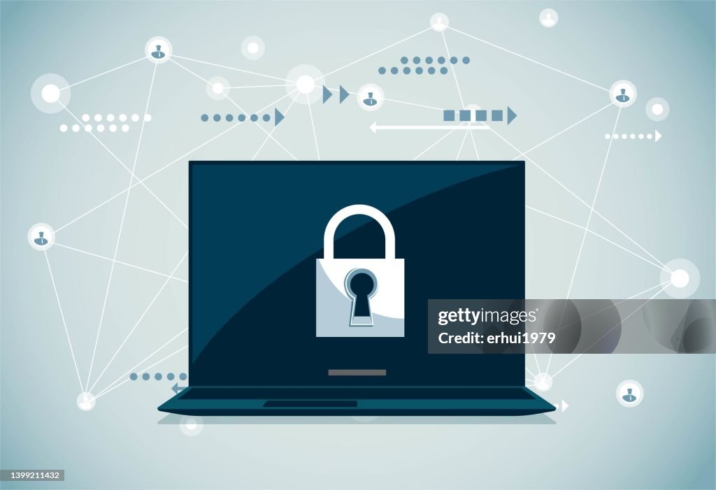 Lock The Computer Lock The Computer High-Res Vector Graphic - Getty Images