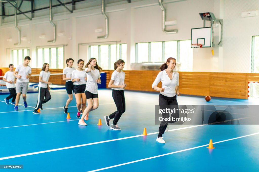 Physical education class and sport training in high school