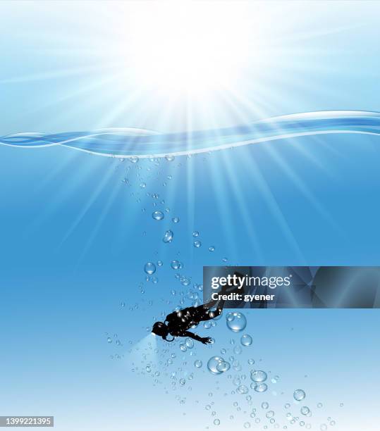 stockillustraties, clipart, cartoons en iconen met underwater sign - duiksport