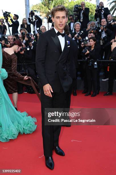 Austin Butler attends the screening of "Elvis" during the 75th annual Cannes film festival at Palais des Festivals on May 25, 2022 in Cannes, France.