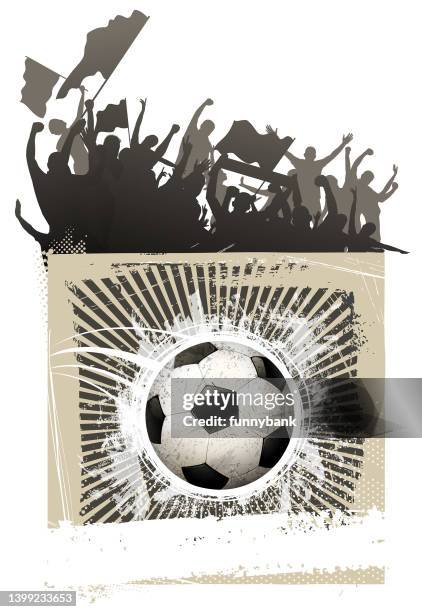 soccer final fun - audience clapping stock illustrations