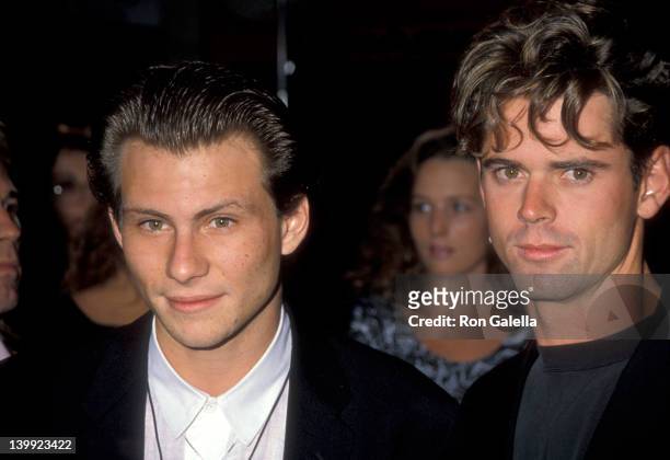 Christian Slater and C. Thomas Howell at the Premiere of 'Pump Up the Volume', Mann's Chinese Theatre, Hollywood.