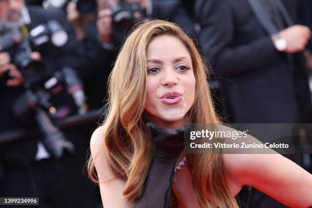 Shakira attends the screening of "Elvis" during the 75th annual Cannes film festival at Palais des Festivals on May 25, 2022 in Cannes, France.