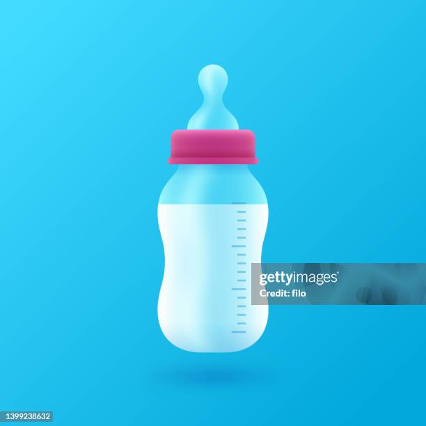 infant baby formula milk bottle - baby bottle stock illustrations