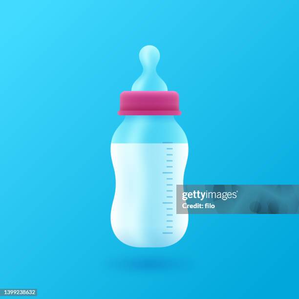 infant baby formula milk bottle - baby bottle formula stock illustrations