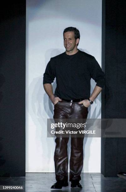 Fashion designer Kenneth Cole walks the runway during the Kenneth Cole Ready to Wear Fall/Winter 2001-2002 fashion show as part of the New York...