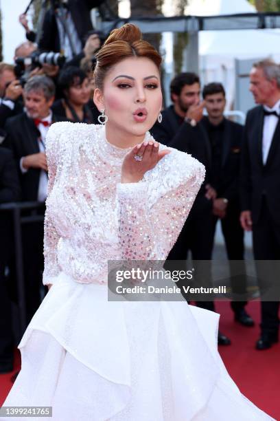 Urvashi Rautela attends the screening of "Elvis" during the 75th annual Cannes film festival at Palais des Festivals on May 25, 2022 in Cannes,...