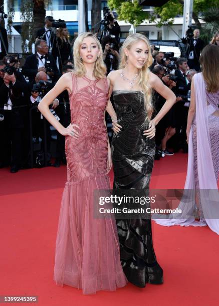 Princess Maria Chiara of Bourbon and Princess Maria Carolina of Bourbon attend the screening of "Elvis" during the 75th annual Cannes film festival...