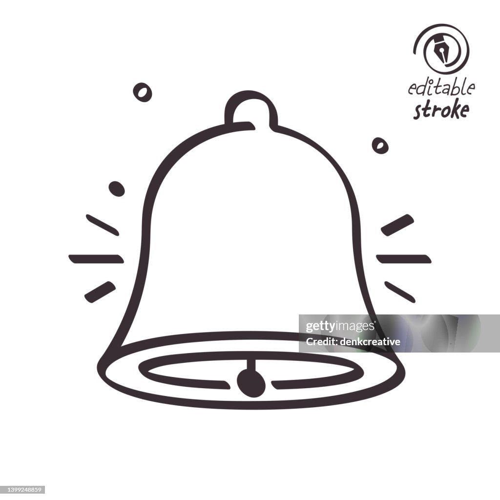 Playful Line Illustration For School Bell Ringing High-Res Vector ...