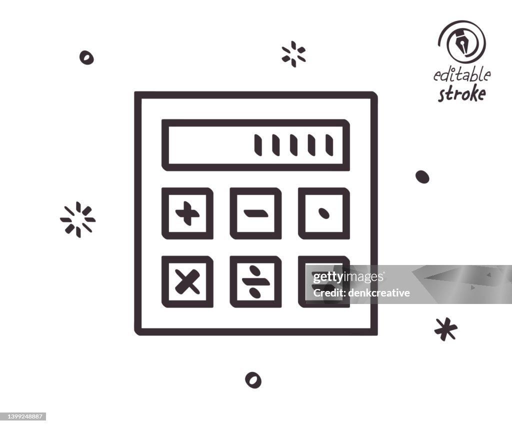 Math Image Line Drawing Playful Line Illustration For Math Processor High-Res Vector Graphic ...