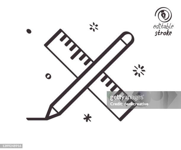 playful line illustration for school assignment - student presentation classroom stock illustrations