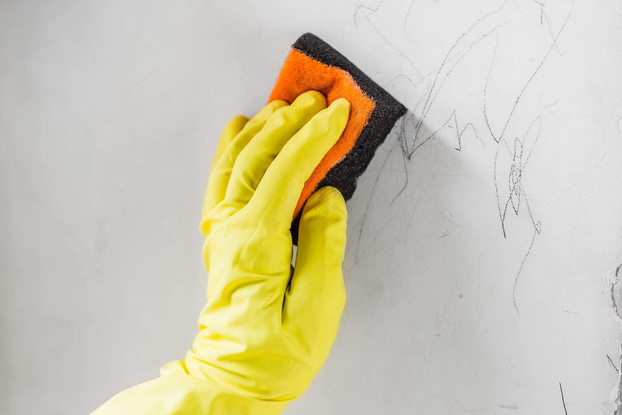 rendered wall cleaning