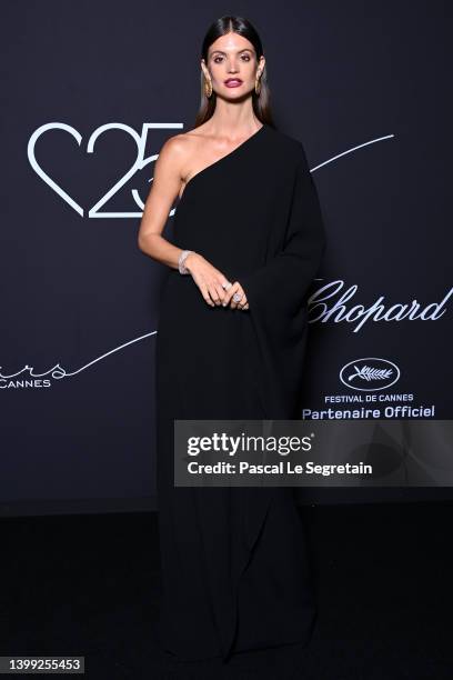 Charlbi Dean wearing Chopard attends the "Chopard Loves Cinema" Gala Dinner at Hotel Martinez on May 25, 2022 in Cannes, France.