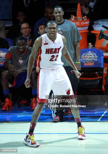 James Jones of the Miami Heat competes during the Foot Locker Three-Point Contest part of 2012 NBA All-Star Weekend at Amway Center on February 25,...
