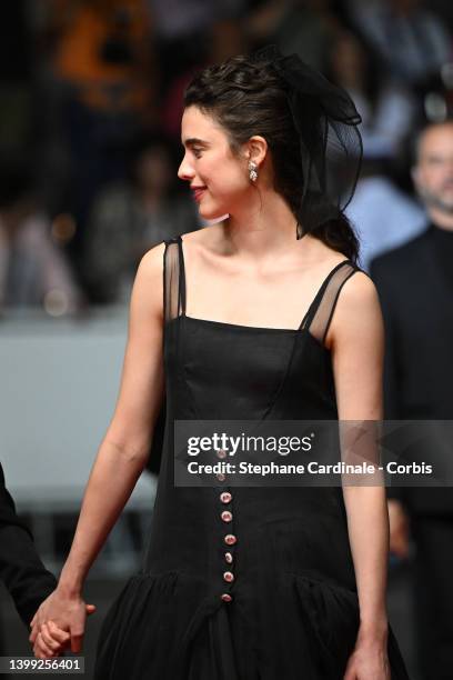 Margaret Qualley attends the screening of "Stars At Noon" during the 75th annual Cannes film festival at Palais des Festivals on May 25, 2022 in...