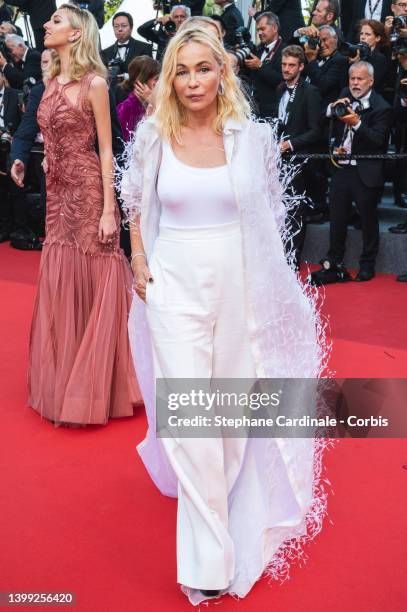 Emmanuelle Beart attends the screening of "Elvis" during the 75th annual Cannes film festival at Palais des Festivals on May 25, 2022 in Cannes,...