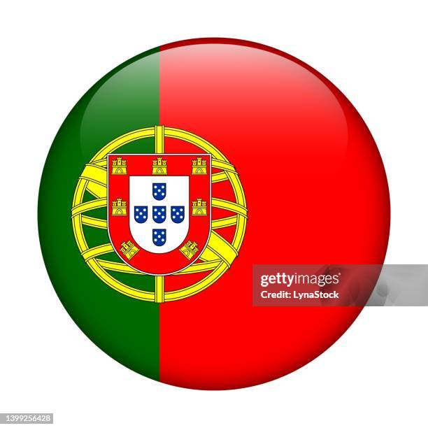 portugiesische nationalflagge. vektorsymbol. glass button für web, app, ui. glänzendes banner. - portugal stock-grafiken, -clipart, -cartoons und -symbole